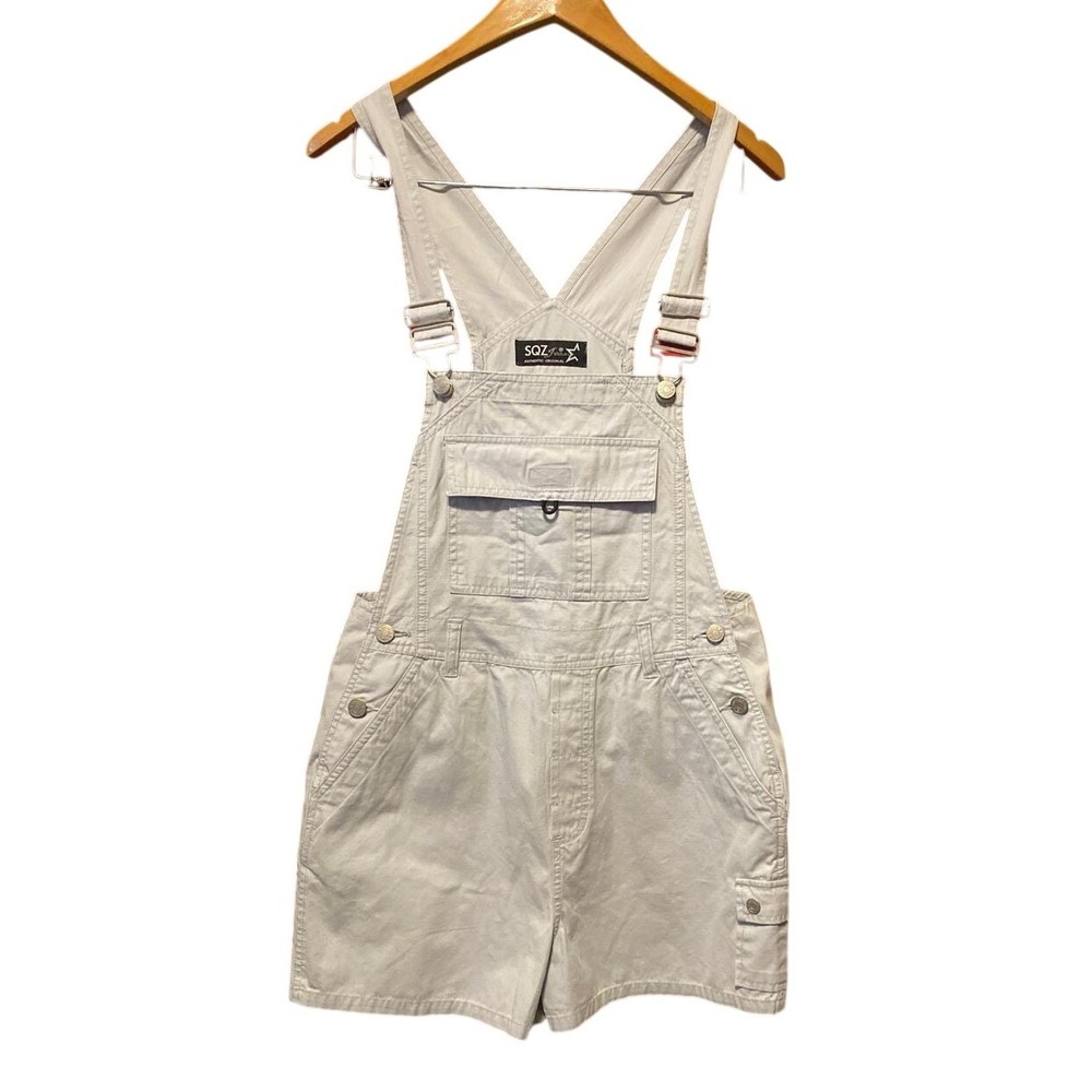 Y2K Vintage Overalls Shortalls Medium Cotton Utility Gorpcore 1990s Summer Cargo